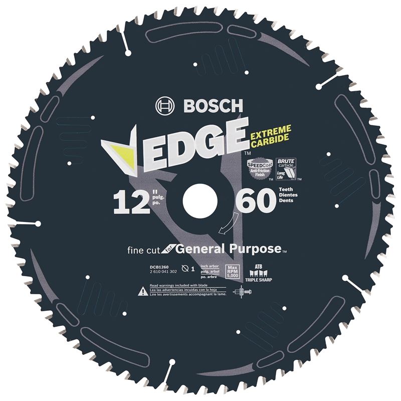 Bosch | DCB1260 12 In. 60 Tooth Edge Circular Saw Blade for Fine Finish