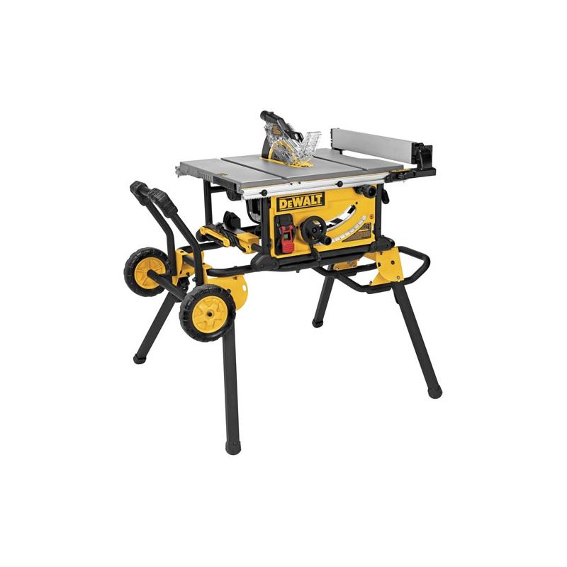 DEWALT | DWE7491rs 10" Jobsite Table Saw 32 - 1/2" (82.5cm) Rip Capacity, and a Rolling Stand