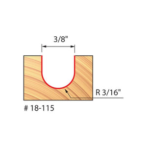 Freud | 18-115 3/16 Radius Round Nose Bit