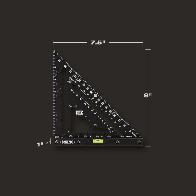 STILETTO STSQ7-L 7in Carpenter Square with Level