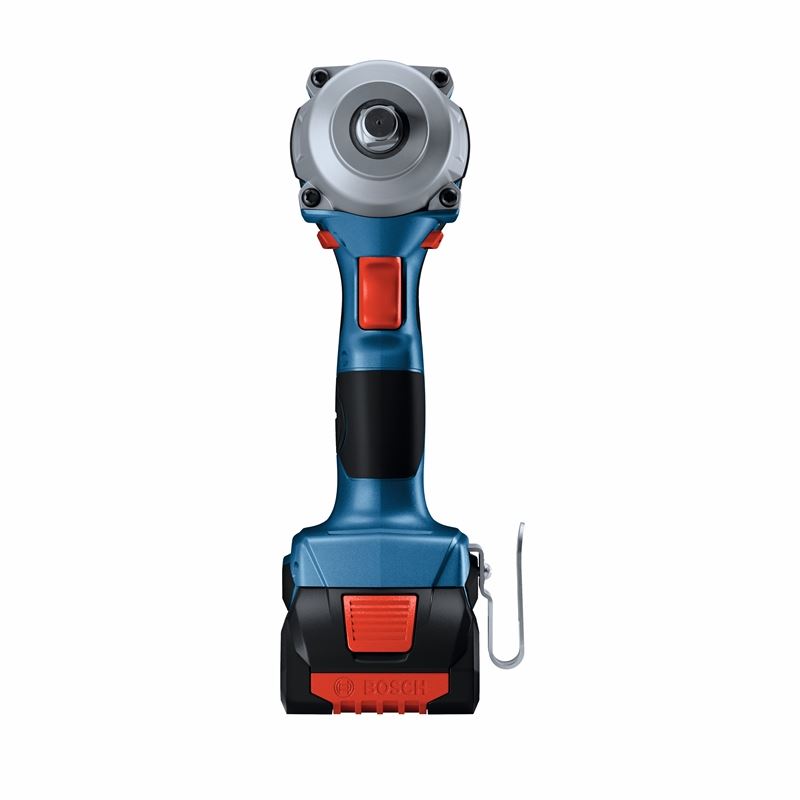 Bosch GDS18V-330CB25 18V Brushless Connected-Ready 1/2 In. Mid-Torque Impact Wrench Kit with Frictin Ring and Thru-Hole and (2) CORE 18V 4.0 Ah Compact Batteries