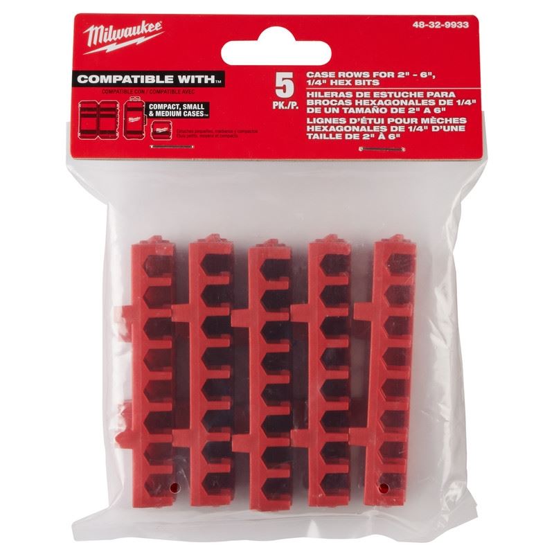 Milwaukee 48-32-9933 Small and Medium Case Rows for Impact Driver Accessories 5PK