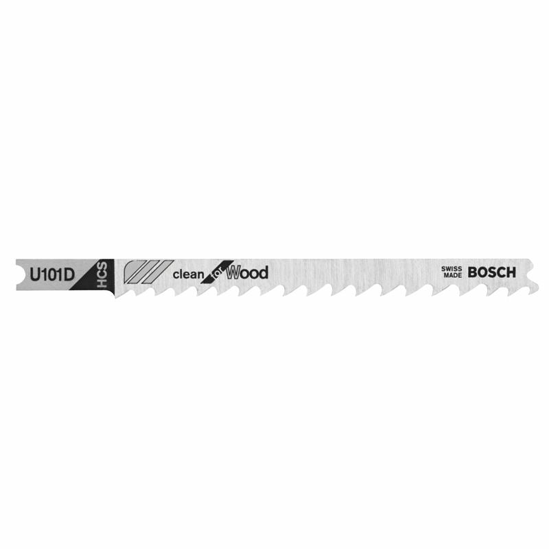 Bosch | U101D 5 Pieces 4" 6 TPI Clean for Wood U-Shank Jig Saw Blades