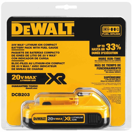 DEWALT DCB203 20V MAX* Compact XR Lithium Ion Battery Pack