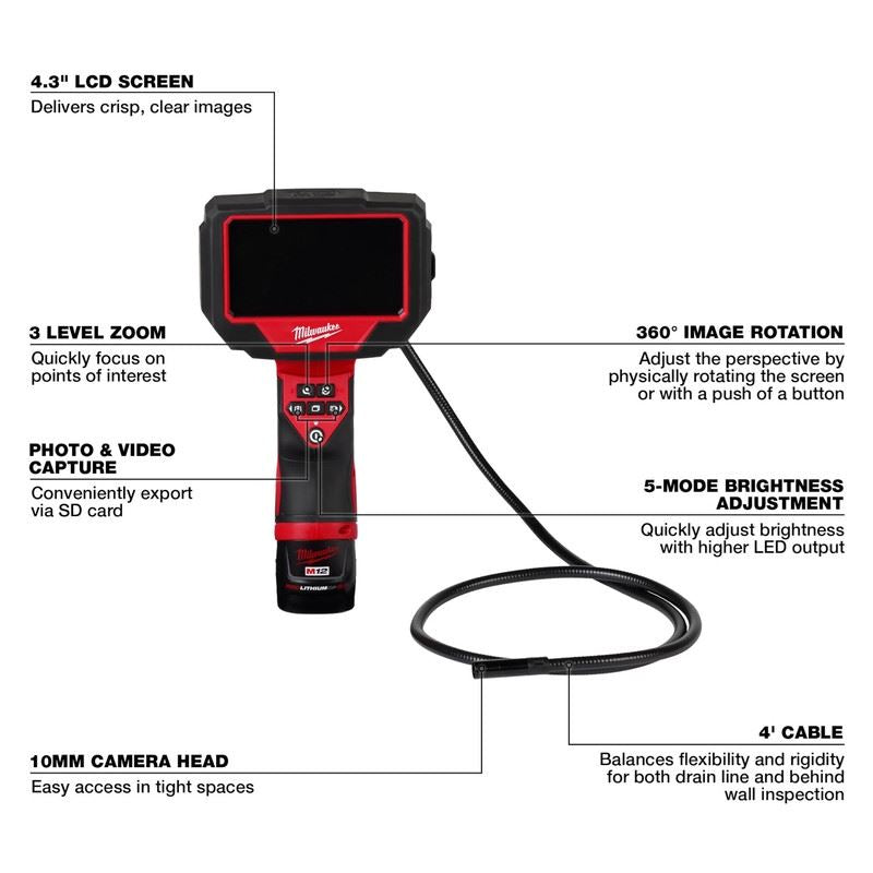 Milwaukee 2323-21 M12 M-Spector 360 4ft Inspection Camera