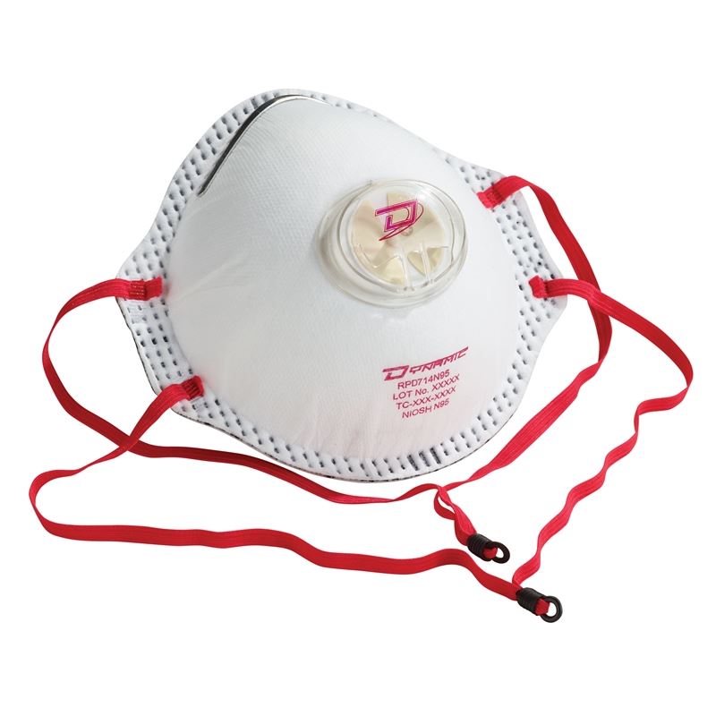 DYNAMIC SAFETY RPD714N95 N95 Dust Masks With Valve - 10/bx