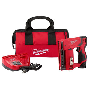 2447-21 M12 12 Volt Lithium-Ion Cordless 3/8 in. Crown Stapler Kit