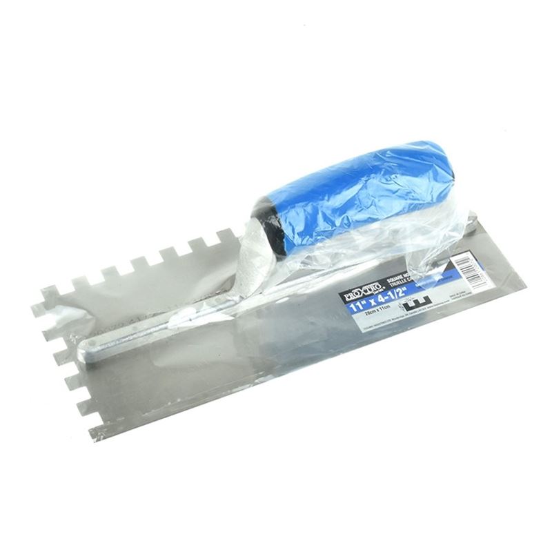 ProXTile 11 in. x 4 1/2 in. Square Notched Trowel with Soft Grip (3/8 in. x 3/8 in. Sq Notch)