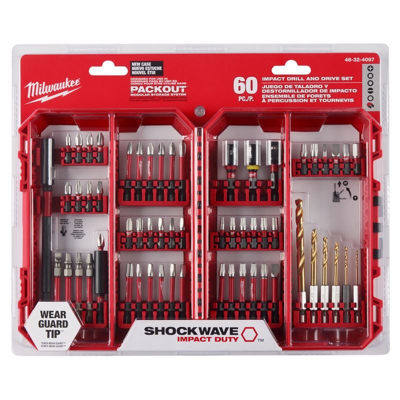 Milwaukee 48-32-4097 SHOCKWAVE Impact Duty Drill and Drive Set - 60PC