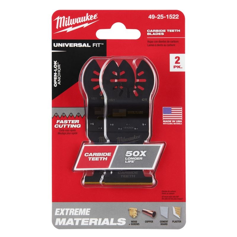 Milwaukee 49-25-1522 OPEN-LOK 1-3/8 in Titanium Enhanced Carbide Teeth Multi-Material Blade 2 Pk