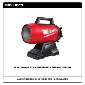 MILWAUKEE 0801-20C M18 70,000 BTU Forced Air Propane Heater