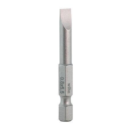 Wiha Slotted Power Bit 5.5 x 50mm Pack of 10 Bits