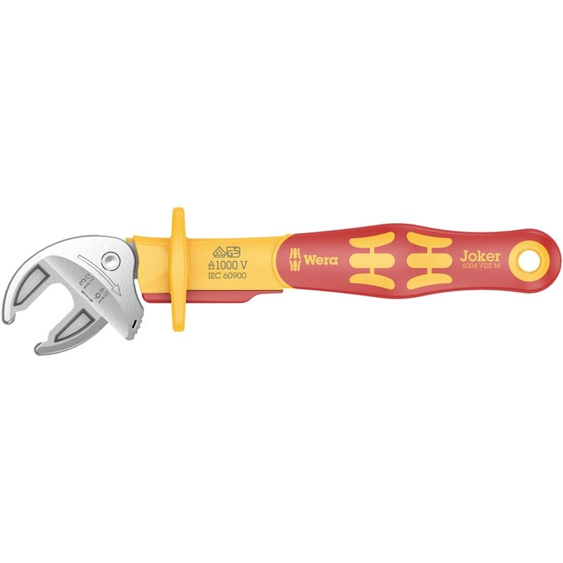 WERA 05020152001 6004 Joker VDE M VDE-insulated, self-setting spanner, 13-16 x 1/2-5/8in x 190 mm