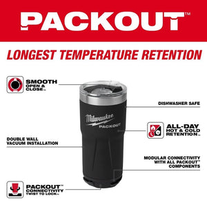 Milwaukee 48-22-8392B PACKOUT 20oz Tumbler - Black