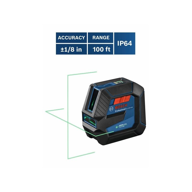 Bosch GLL100-40G Green-Beam Self-Leveling Cross-Line Laser