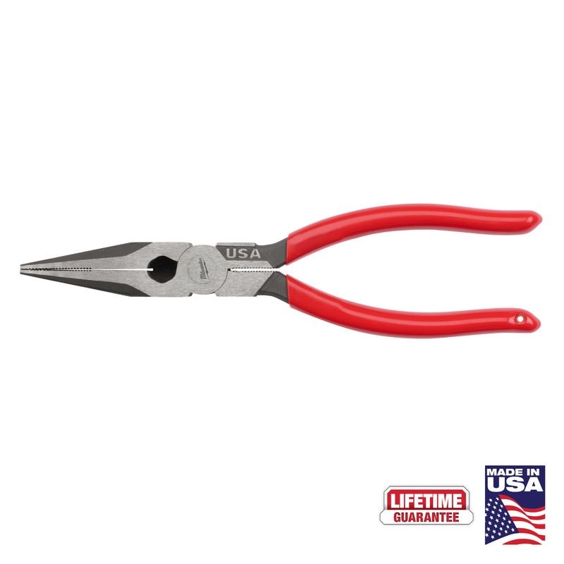 Milwaukee MT505 8in Long Nose Dipped Grip Pliers (USA)