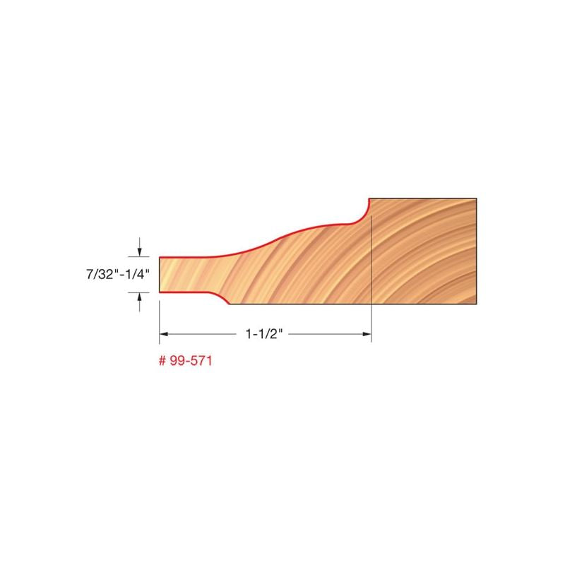 Freud | 99-571 3-1/2 (Dia.) Raised Panel Bit w/Backcutters (Quadra-Cut)