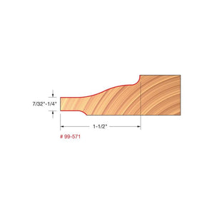 Freud | 99-571 3-1/2 (Dia.) Raised Panel Bit w/Backcutters (Quadra-Cut)