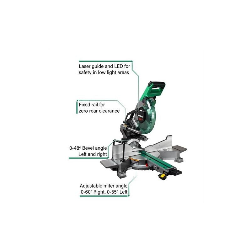 METABO C10FSHCT 10in Sliding Dual Compound Miter Saw with Laser Metabo HPT