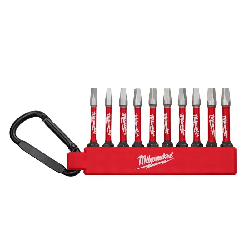 Milwaukee 48-32-4090 Carabiner SHOCKWAVE SQ 1,2,3 2in Driver Bit Set