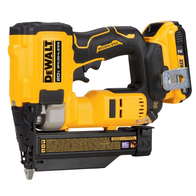 DEWALT DCN623D1 20V MAX XR, 23 GAUGE PIN NAILER - (2.0AH) W/ 1 BATTERY AND BAG