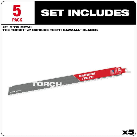 Milwaukee 48-00-5593 12in Torch Carbide Sawzall Blades