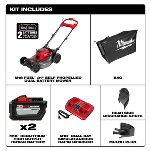 Milwaukee 2823-22HD M18 FUEL 21in Self-Propelled Dual Battery Mower Kit