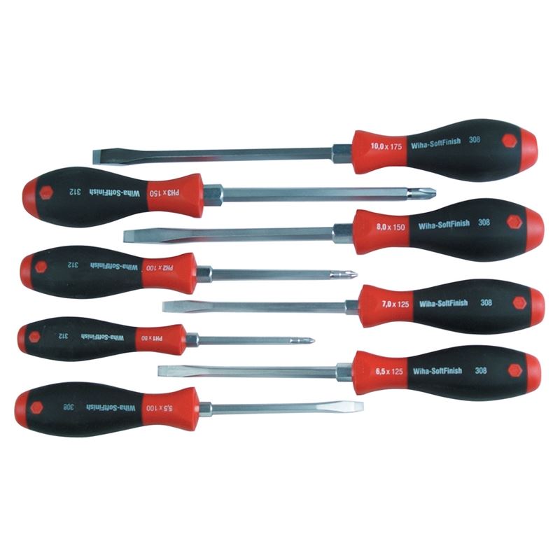 Wiha SoftFinish Heavy Duty Slotted/Phillips 8 Piece Set