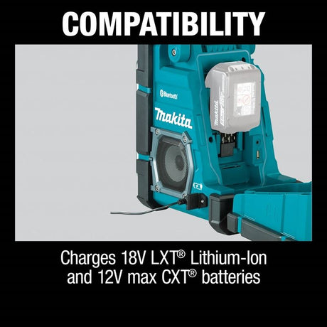 Makita DMR300 18V LXT / 12V MAX CXT Lithiumâ€‘Ion Cordless or Electric Job Site Charger / Radio with Bluetooth