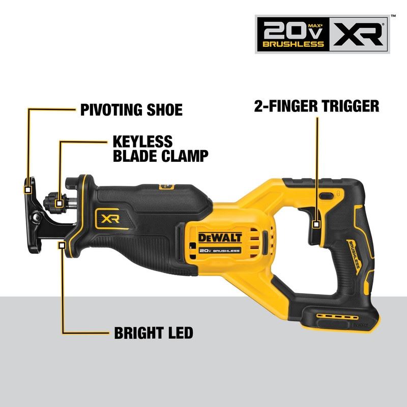 DEWALT DCS382B 20V MAX XR Brushless Cordless Reciprocating Saw (Tool Only)