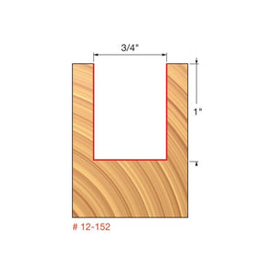 Freud | 12-152 3/4 (Dia.) Double Flute Straight Bit (Double Grind)