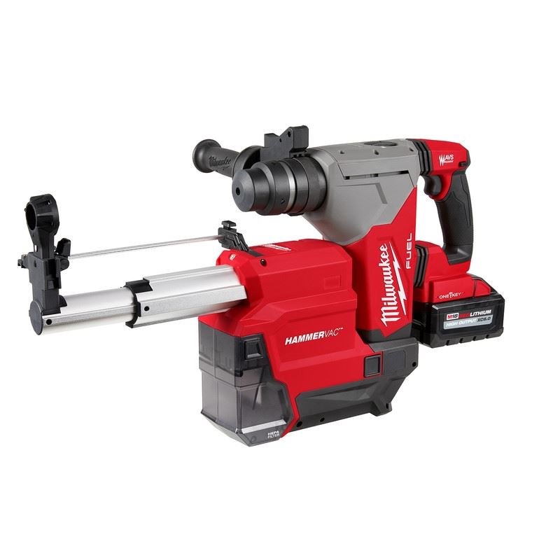 Milwaukee 2915-22DE M18 FUEL 1-1/8in SDS Plus Rotary Hammer w/ ONE-KEY and HAMMERVAC Dedicated Dust Extractor Kit