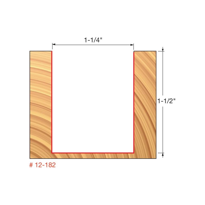 Freud | 12-182 1-1/4 (Dia.) Double Flute Straight Bit (Double Grind)