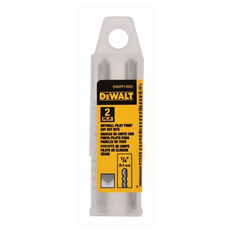 DeWalt DWAPP14002 1/4 in Drywall Pilot Point Cut Out Bit 2 Pack