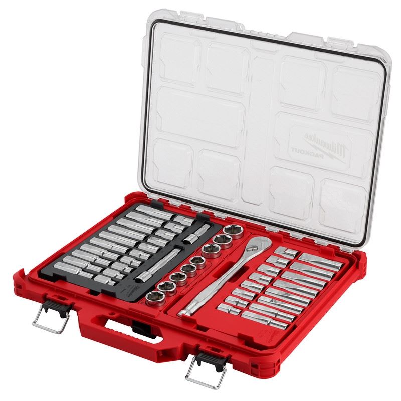 Milwaukee 48-22-9487 47pc 1/2in Drive Ratchet  Socket Set with PACKOUT Organizer