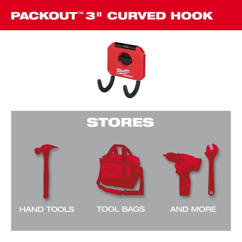 Milwaukee 48-22-8335 PACKOUT 3in Curved Hook