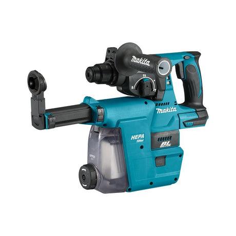 Makita DHR242RTEW 18V LXT Brushless Cordless 15/16 in SDS-PLUS Rotary Hammer w/DX06 Dust Extraction Attachment (5.0 Ah x2 Kit)