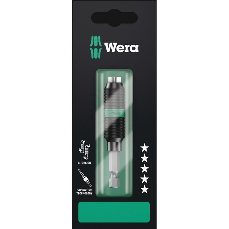 WERA 897/4 R SB Rapidaptor BiTorsion Universal Bit Holder, 1/4" x 75 mm