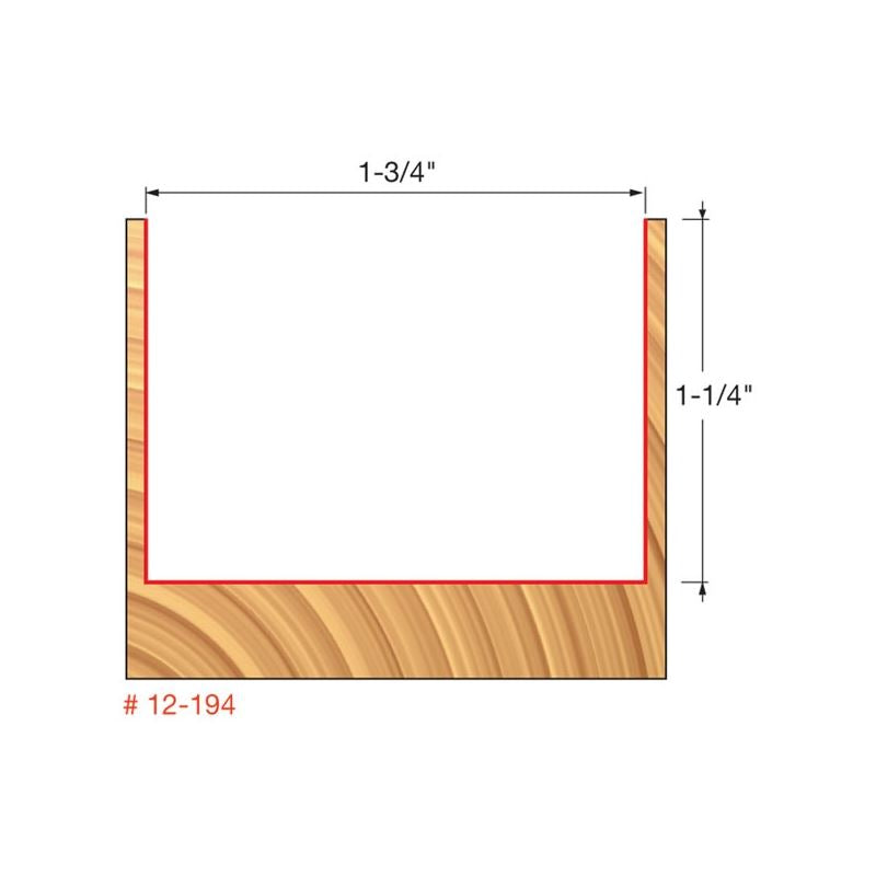 Freud | 12-194 1-3/4 (Dia.) Double Flute Straight Bit (Double Grind)