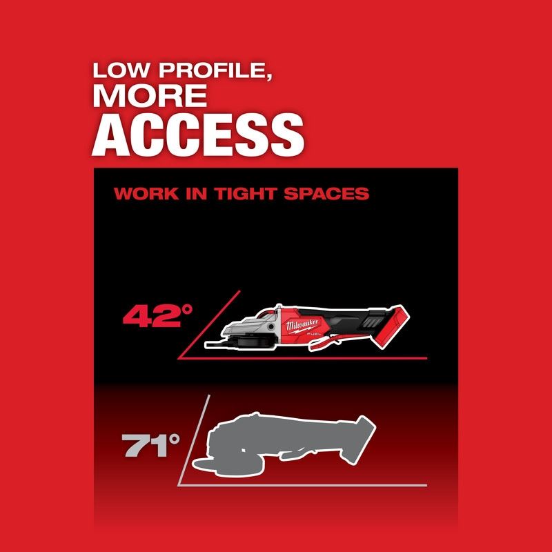 Milwaukee 2886-20 M18 FUEL 5in Flathead Braking Grinder, Paddle Switch No-Lock