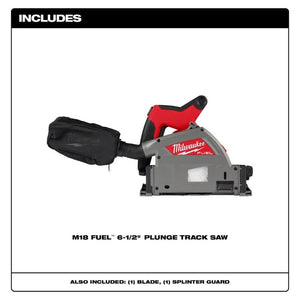 Milwaukee 2831-20 M18 FUEL 18 Volt Lithium-Ion Brushless Cordless 6-1/2 in. Plunge Track Saw - Tool Only