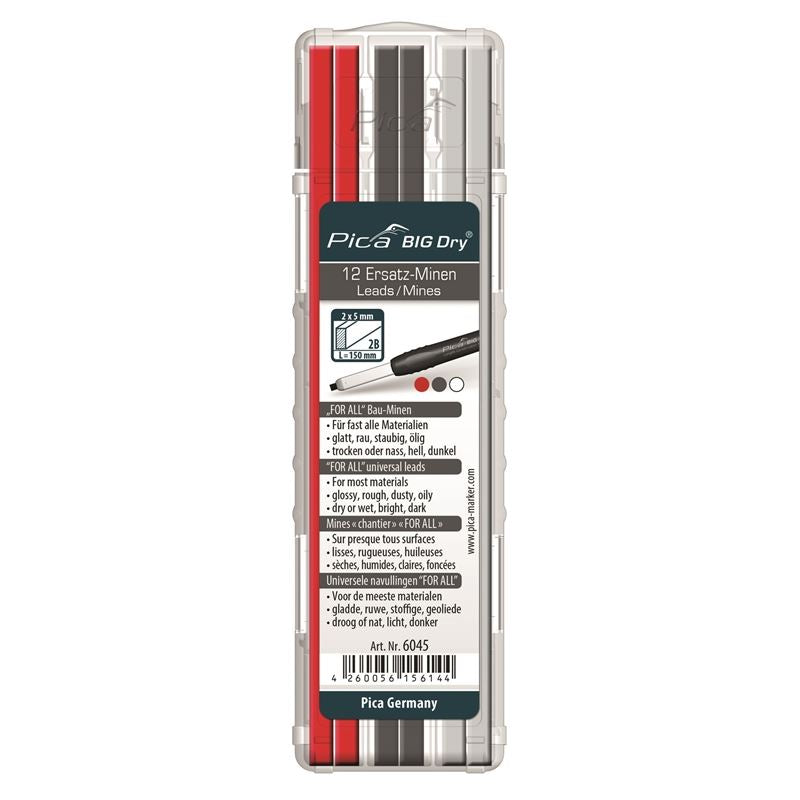 PICA 6045 Red/White/Graphite BIG Dry Refill Leads