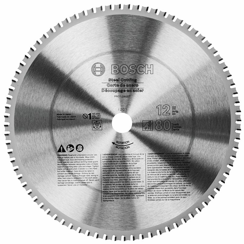 Bosch | PRO1280ST 12" 80 Tooth Ferrous Metal Cutting Circular Saw Blade