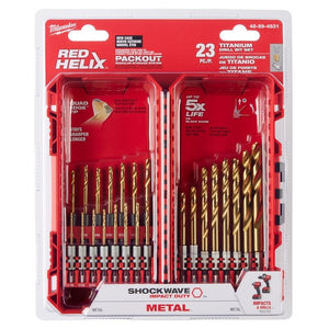 Milwaukee 48-89-4631 SHOCKWAVE Impact Duty RED HELIX Titanium Drill Bit Set - 23PC