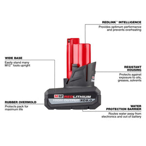 Milwaukee 48-11-2450 M12 REDLITHIUM HIGH OUTPUT XC5.0 Battery Pack