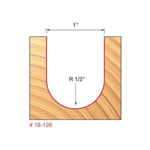 Freud | 18-126 1/2 Radius Round Nose Bit