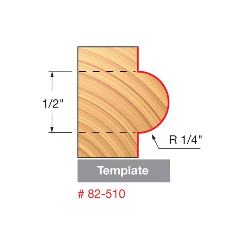 Freud | 82-510 1/4 Radius Half Round Bit with Bearing