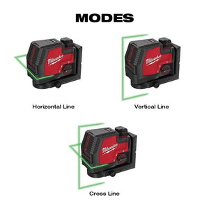 Milwaukee 3521-21 USB Rechargeable Green Cross Line Laser