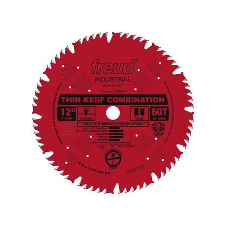 Freud | LU83R012 12" 60 Tooth ATB Thin Kerf Combination Saw Blade