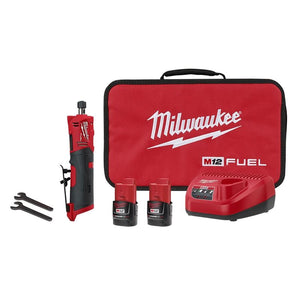 2486-22 M12 FUEL 12 Volt Lithium-Ion Brushless Cordless Straight Die Grinder Two Battery Kit